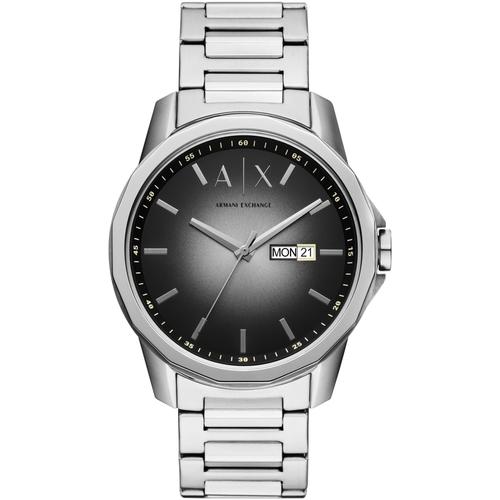 Quarzuhr ARMANI EXCHANGE Armbanduhren silberfarben Herren Armbanduhr, Herrenuhr, Datum mit Tag und Wochentag, Edelstahlarmband