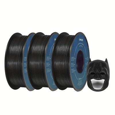 TEMU Longer Black 3kg 3 Rolls Pla 3d Printing Filament, 1.75mm, 1kg Per Roll For All 3d Printers 3d Printing Pen