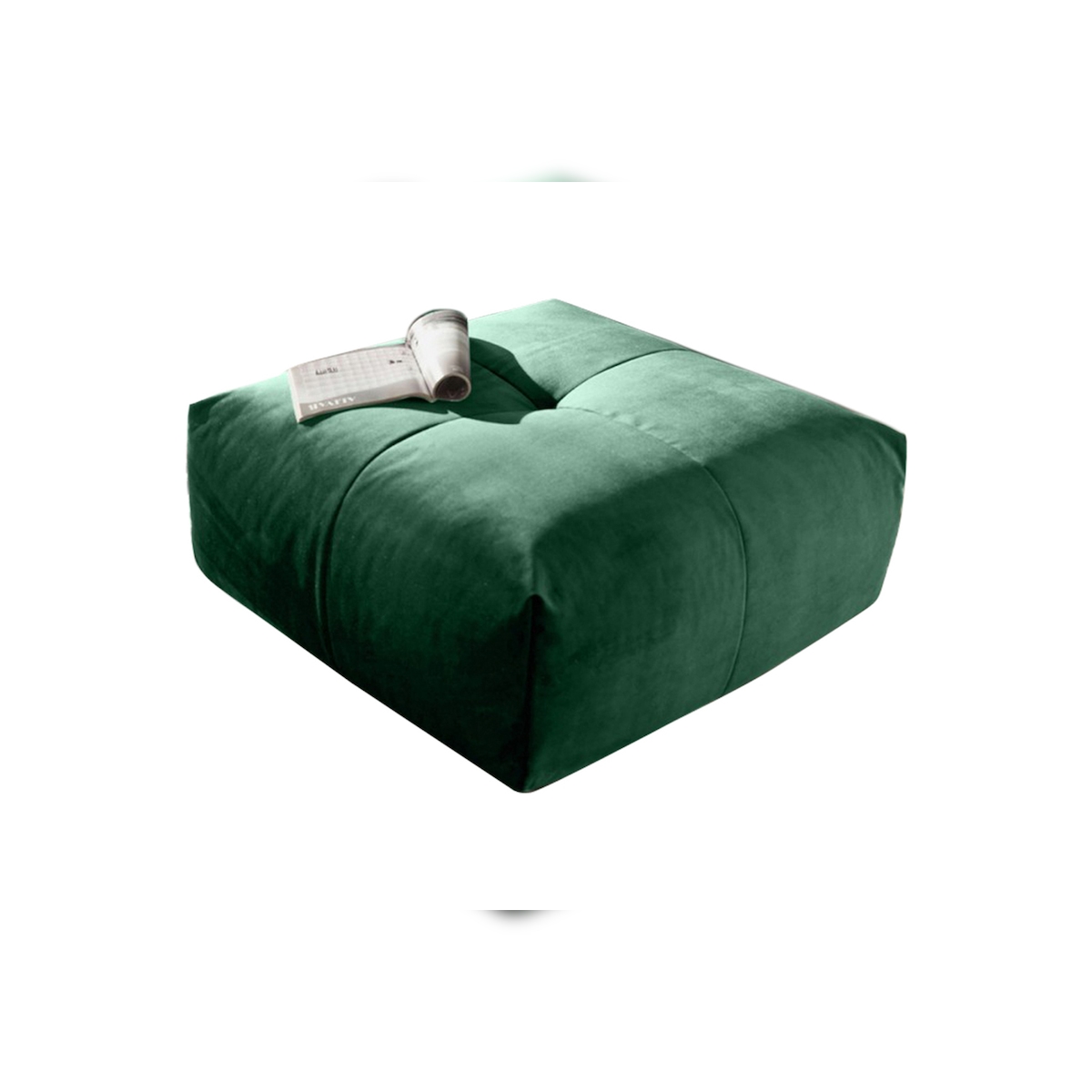 KAWOLA Hocker PALACE Polsterhocker velvet smaragd Image