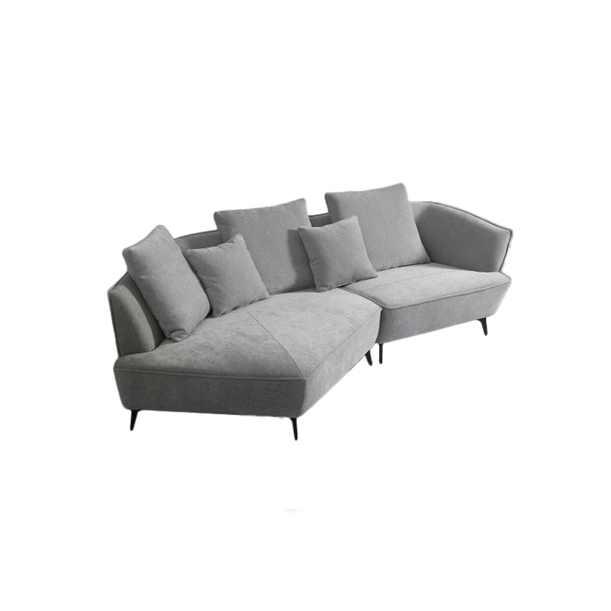 KAWOLA Sofa GARBO Designsofa Stoff grau links offen Image