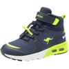 Sneaker KANGAROOS "KX-Hydro", Gr. 34, blau (navy, lime), Synthetik, Textil, sportlich, Schuhe, Sneakerboot, Winterschuh, wasserdicht