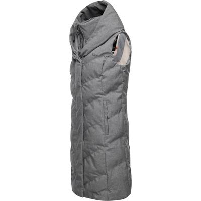 Steppweste RAGWEAR "Natalka Vest", Damen, Gr. XL (42), grau, Außenmaterial: 100% Polyester, Innenfutter: 100% Polyester, Wattierung: 100% Polyester, Basic, gerade knielang, Westen, stylische, gesteppte Winterweste mit gefütterter Kapuze Image