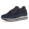 Keilsneaker GABOR "Turin", Damen, Gr. 40, blau (nachtblau), Ziegenveloursleder, Lackleder, sportlich, Schuhe, Freizeitschuh, Halbschuh, Schnürer, gepolsterter Schaftrand, H-Weite