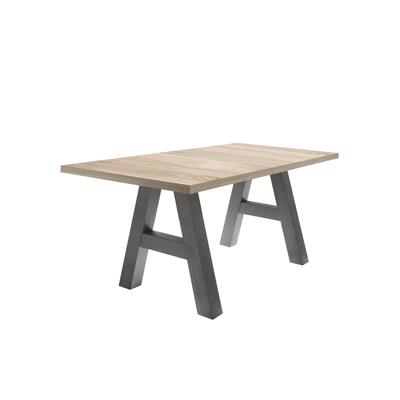 Esstisch MÄUSBACHER "Mister TOPSELLER", braun (tischplatte: eichefarben sägerau), B:160cm H:77cm T:90cm, Tische, mit Auszug (160-210 cm), Gestell in A-Form Image