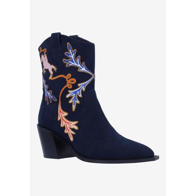 Women's Skyla Cowboy Boot by J. Renee in Navy Red (Size 7 M)