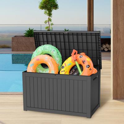 230 Gal. Black Polyester Outdoor Storage Deck Box - 230 Gallon
