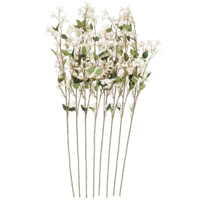 Faux Foliage Begonia Tall Artificial Flower Stem - Set of 8 White - Roche River Decor