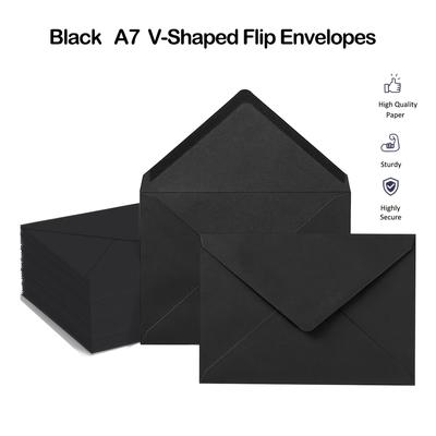 TEMU 50pcs Black A7 Envelopes, 5x7