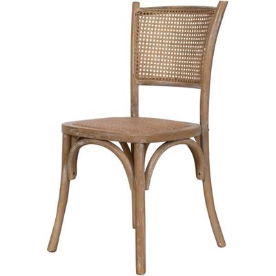 Küchenstuhl 46x90x43 cm Holz- und Rattanstuhl Rustikaler Esszimmerstuhl Moderne Restaurantstühle Image