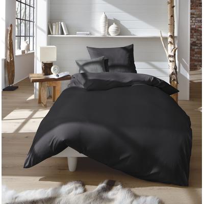 Bettwäsche FLEURESSE "Lech 3089", grau (anthrazit), B/L: 200cm x 220cm, 2 St., Flanell, B/L: 80cm x 80cm & 80cm x 80cm, Flanell, Obermaterial: 100% Baumwolle, Bettwäsche, Edelflanell, Baumwolle, in Gr. 135x200, 155x220, 200x200cm Image