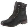Schnürboots RIEKER, Damen, Gr. 37, schwarz, Lederimitat, klassisch, Schuhe Schnürboots Winterboots Damenschuh, Winterboots, Blockabsatz, Stiefelette mit dezenter Nietenverzierung