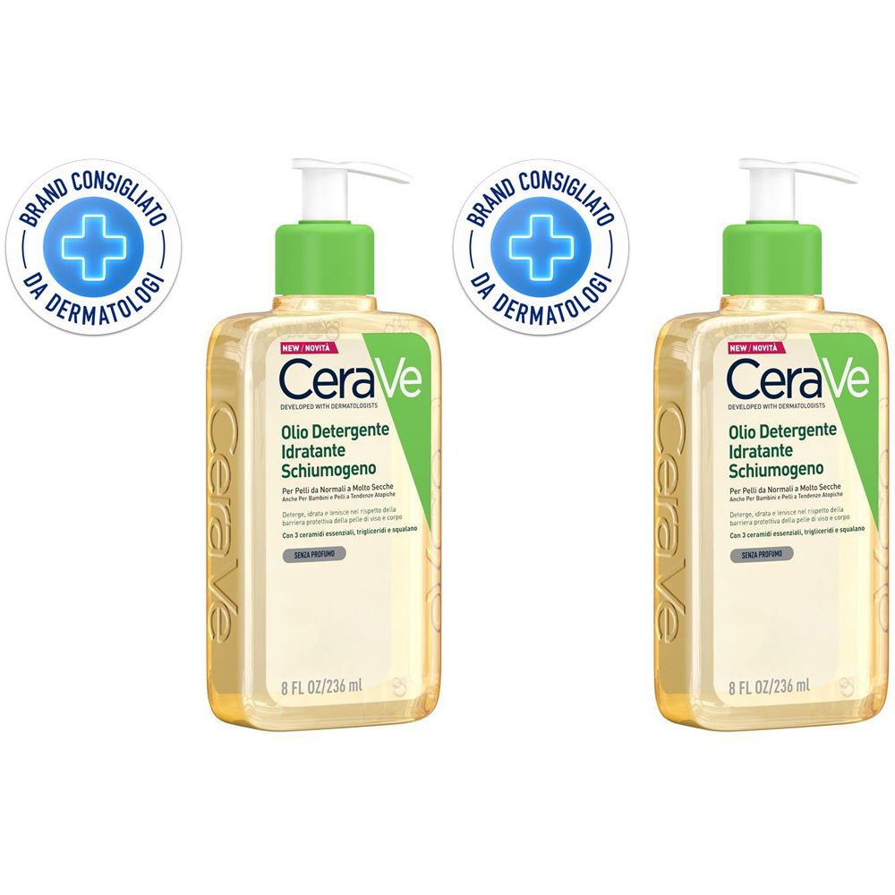 CeraVe Olio detergente idratante Deterge, idrata e lenisce. Con 3 cera