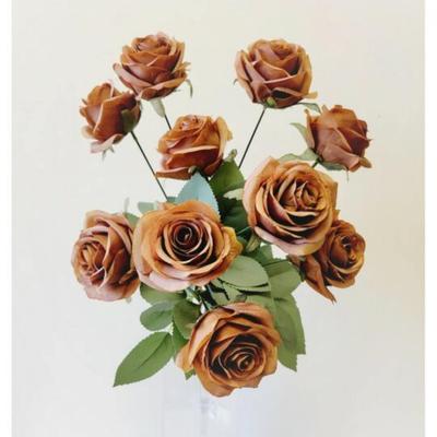 Chocolate Brown Roses Artificial Flower