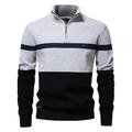 maglione di cotone di alta qualità per uomo con cerniera, collo alto, pullover da uomo, autunno inverno, maglione polo caldo a righe da uomo