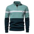 maglione di cotone di alta qualità per uomo con cerniera, collo alto, pullover da uomo, autunno inverno, maglione polo caldo a righe da uomo