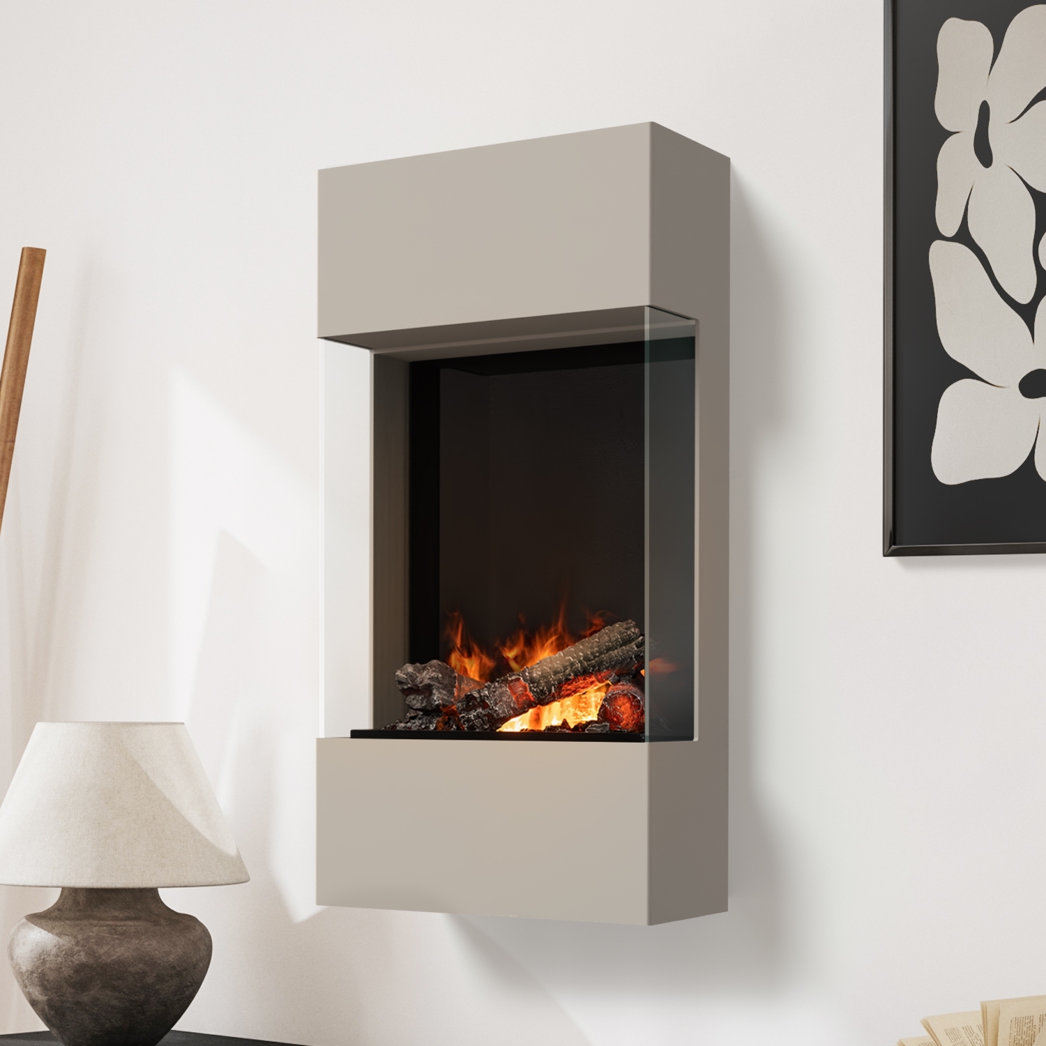 muenkel design Turan [Elektrokamin Opti-myst]: Seidengrau