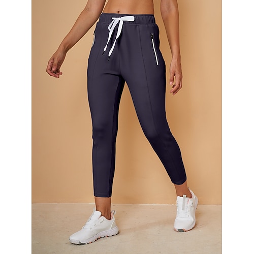 Damen Golf-Jogger Dunkelgrau Waldgrün Violett Unterteile Damen-Golfkleidung, Kleidung, Outfits, Kleidung Image