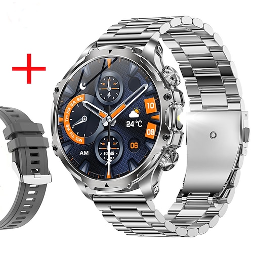 696 AK75 Smartwatch 1.85 Zoll Smart-Armband Bluetooth Schrittzähler Anruferinnerung Schlaf-Tracker Kompatibel mit Android iOS Herren Freisprechanlage Nachrichterinnerung Step Tracker IPX-0 52mm Image