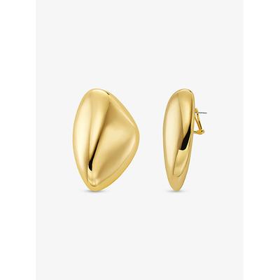 Michael Kors Large Precious Metal-Plated Brass Pebble Earrings Gold One Size