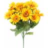 Set 3 Bouquet Artificiali di Girasoli con 12 Fiori Artificiali Altezza 41 cm Giallo