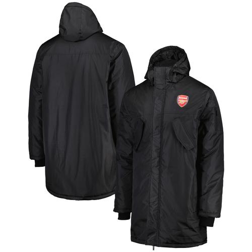 Arsenal Longline Wattierte Jacke – Schwarz – Herren