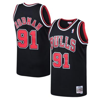 Chicago Bulls Dennis Rodman 1997-98 Hardwood Classics Alternatives Swingman-Trikot von Mitchell & Ness – Schwarz – Herren Image