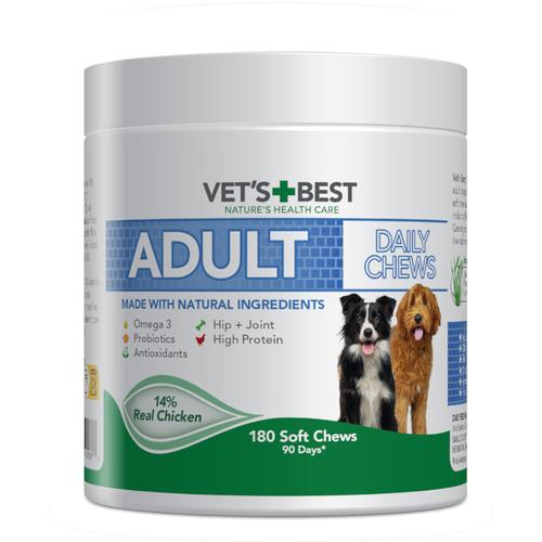 400g (180 Chews) Vet's Best Adult Daily Chews Echtes Huhn Ergänzungsfuttermittel für Hunde