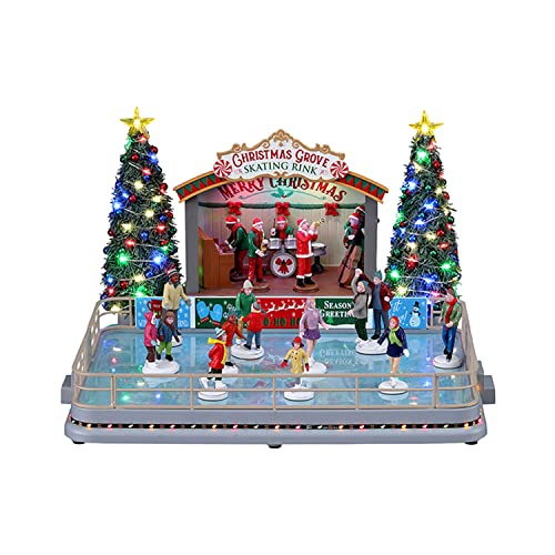 Lemax Christmas Village Christmas Grove Skating Rink Battery Operated Led -14870