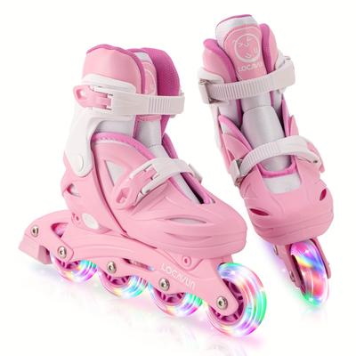 TEMU Inline Skates, Roller Skates Blades With 4 Size Adjustable Light Up Wheels, Indoor Outdoor Sports Games , Christmas Gift