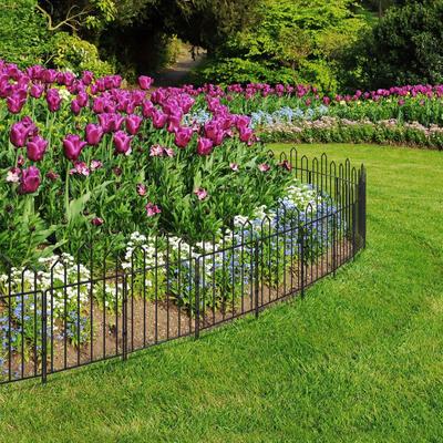 TEMU 25 Panels Decorative Garden Fence Border Small Animal Barrier Fence For Dog Rabbit No Dig Fencing Metal Flower Bed Fencing For Yard Landscape Patio Outdoor, Total 26ft (l) X 23. 5in (h)