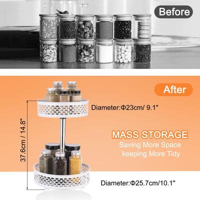 Lazy Susan Turntable Organizer with Turntable Height Adjustable