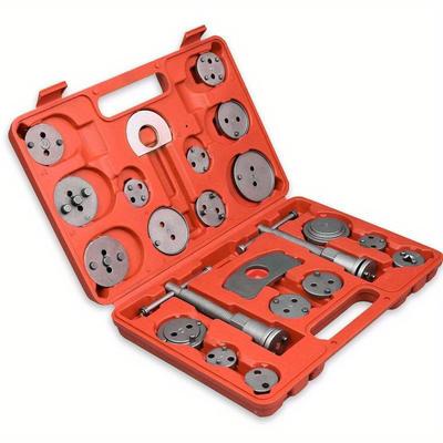 TEMU 22pcs Brake Caliper Piston Set Universal Brake Piston Resetter With Portable Plastic Box Brake Car Motorcycle Brake Repair Tool Kit Image