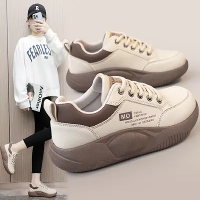 New Women's Shoes 2024 Spring Thick Sole Elevated Shoes Sports Shoes Women's Shoes Student Street
