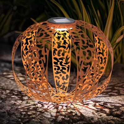 Globo - led Solarleuchte rost Solarkugel Rostoptik für Außen Solardeko für Außen Garten, mit Image