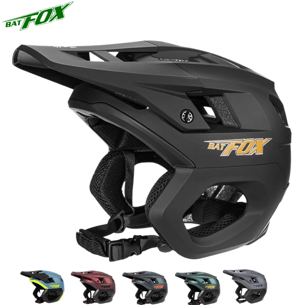 BATFOX casco da bici ciclismo dh mtb Casco modellato integralmente strada montagna cappello sicuro uomo corsa equitazione casco ciclismo caschi