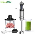 Frullatore manuale ad immersione BioloMix 5 in 1, frullatore da 1500 W con lama in acciaio inossidabile 304, robot da cucina, frullati, purea di alimenti per bambini