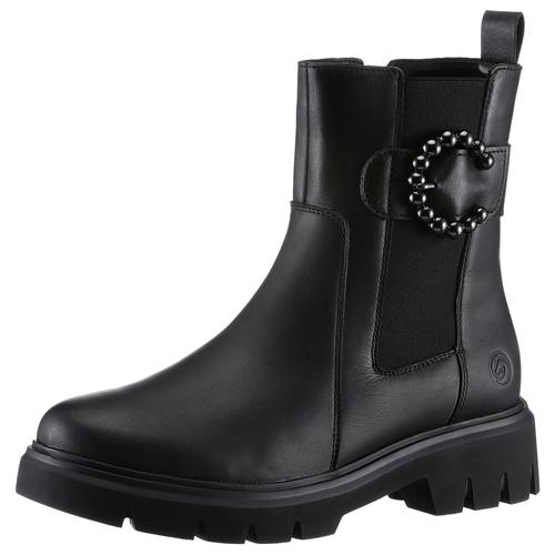 Chelseaboots REMONTE Gr. 41, schwarz Damen Schuhe Blockabsatz, Businessmode, Stiefelette mit schöner Zierschnalle Bestseller