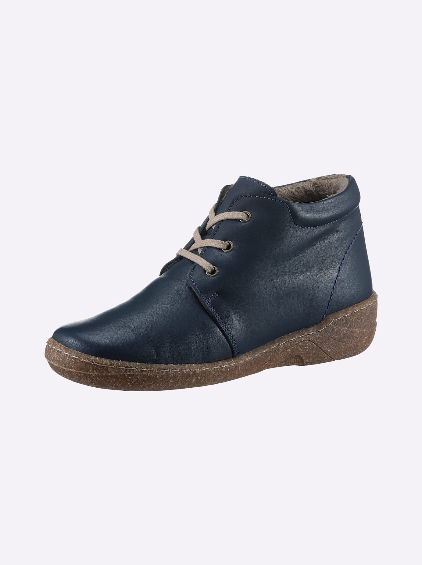 Stiefelette CASUAL LOOKS, Damen, Gr. 39, blau (jeansblau), Glattleder, Schuhe Stiefelette