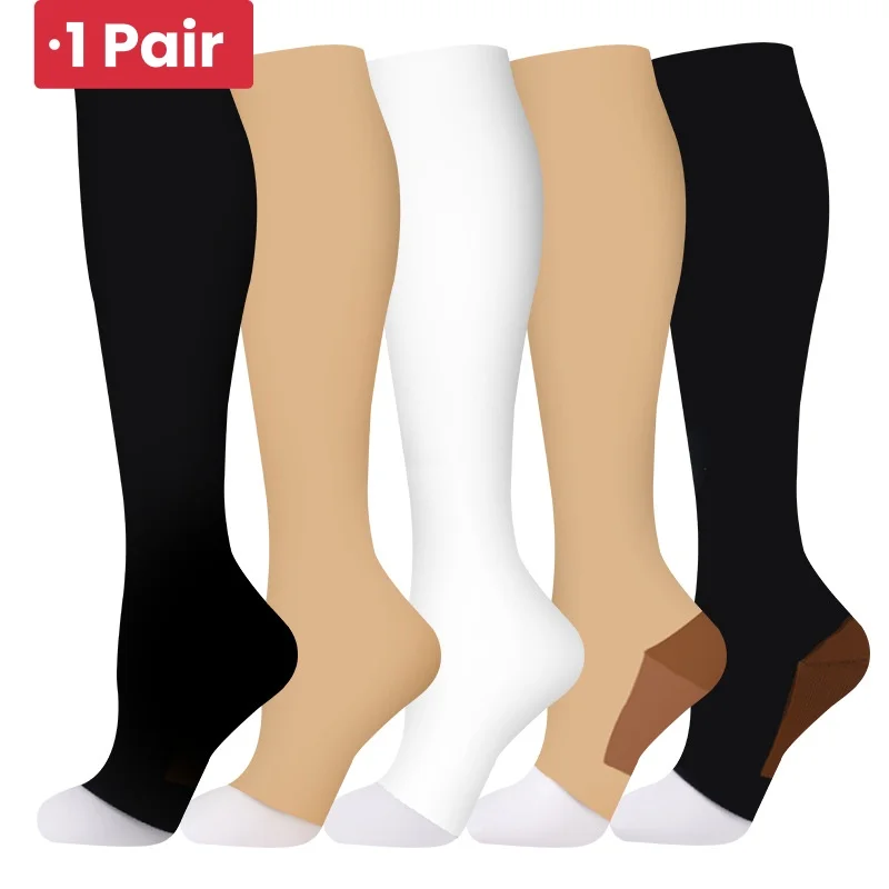 1 Paar Kompression strümpfe Krankens ch wester verhindern Kalb Krampfadern Schmerzen Druck Radfahren profession elle Beins tütze Frauen Socken Image