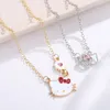 Sanrio Hello Kitty Halskette Kawaii Damen Metall Schlüsselbeinkette Mode Elegant Charm Verstellbarer