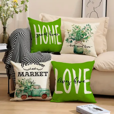 1pc Frühling Sommer Auto Vase Blume Wurf kissen bezug nach Hause sofacushion Abdeckung Leinen Wurf Image