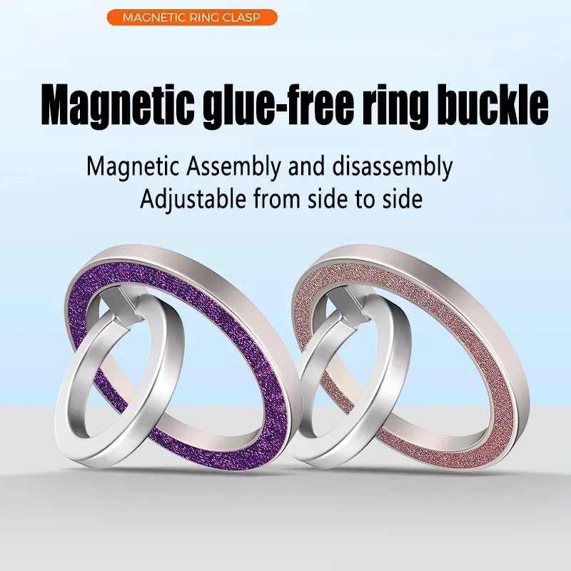Luxuriöser magnetischer Blitz-Handyhalter für Magsafe, Magnetständer mit Metallringplatte für iPhone 14, 15 Pro, Samsung, faltbare Halterung Image