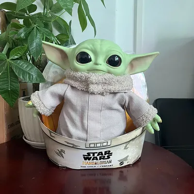 Star Wars Yoda Baby Action figur Kawaii Yoda Plüsch puppe echte Kleidung Modell Spielzeug niedlichen Puppen raum Ornament Geschenk für Freunde