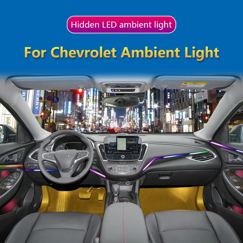 Atmosphäre Lampe für Chevrolet Camrro Lova Malibu Cruze Funken Captiva Epica versteckte Streifen App Steuerung Auto Umgebungs lichter geführt Image