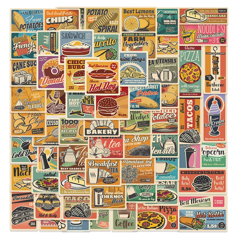 10/20/60 Stück Retro-Stil Vintage General Merchandise Beauty Desc Papieraufkleber für Scrapbooking, Journaling Supplies Planer Image