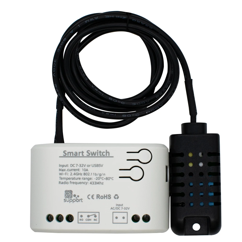 Smart Wifi Switch eWelink TH-16 Temperatur und Luftfeuchtigkeit 7-32V 85-250V 10A 2000W Überwachung Thermostat mit Alexa Google Home Image