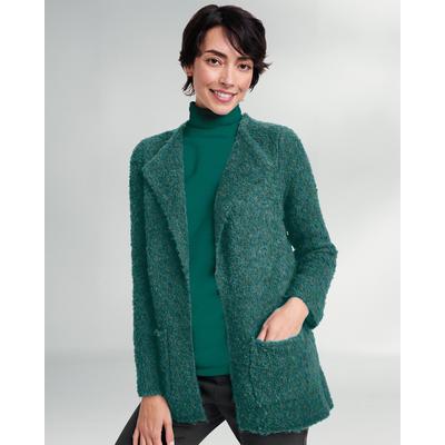 Draper's & Damon's Women's Luxe Bouclé Open Cardigan - Green - S - Misses