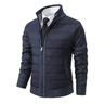 Men's Cardigan Sweater Dress Sweater Zip Sweater Sweater Jacket Fleece Sweater Ribbed Knit Stand Collar Clothing Apparel Winter Red Navy Blue S M L