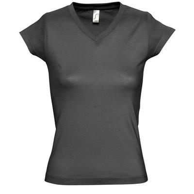 SOLs Womens/Ladies Moon V Neck Short Sleeve T-Shirt (Dunkelgrau) Image