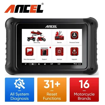 ANCEL MT700 OBD2 Motorcycle Scanner Full System Diagnostic Tool Oil Rest ABS Bleeding ECU Coding